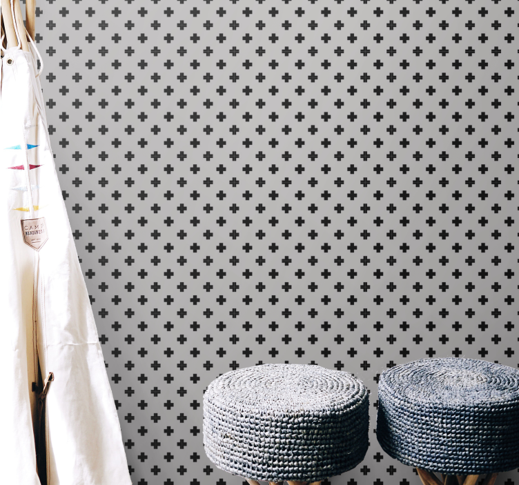 Cross Pattern geometric wallpaper - TenStickers