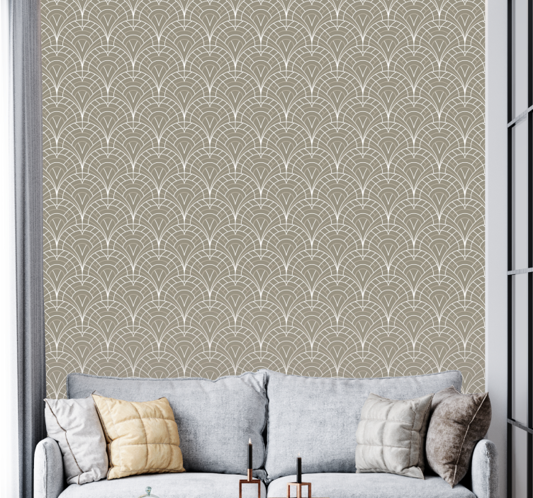 Curved Line Patterns contemporary wallpaper - TenStickers