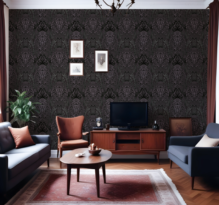 Dark shades baroque wallpaper - TenStickers