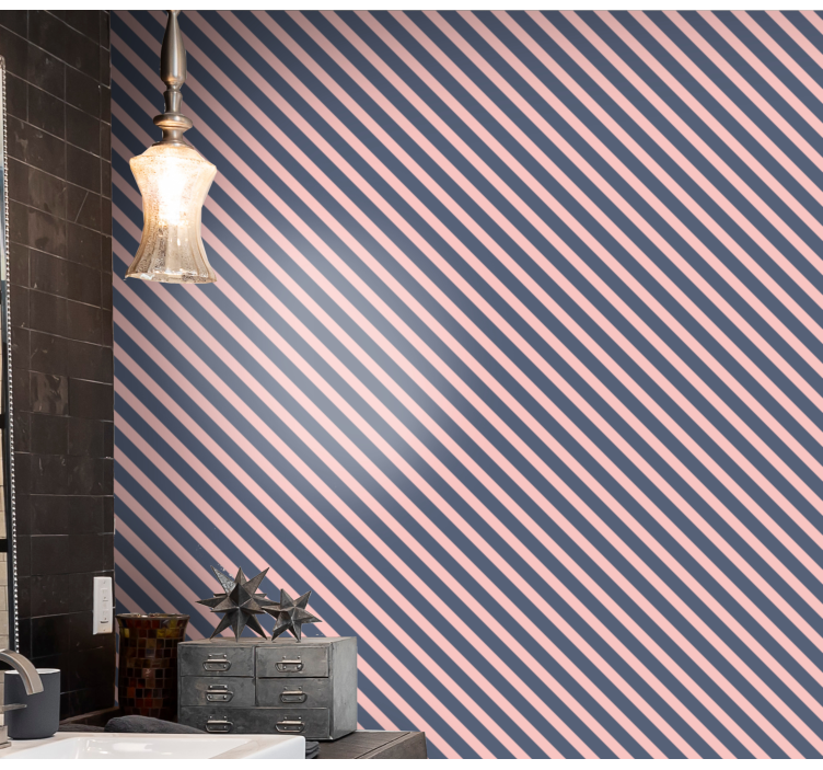 Diagonal Stripe Harmony wallpaper horizontal stripes - TenStickers