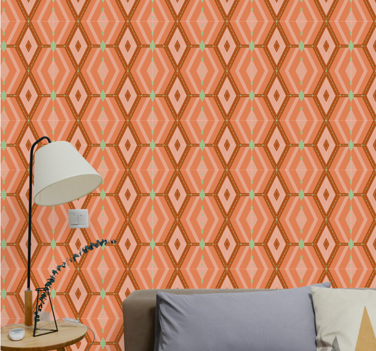 Diamond Patterned Design wallpaper geometric - TenStickers