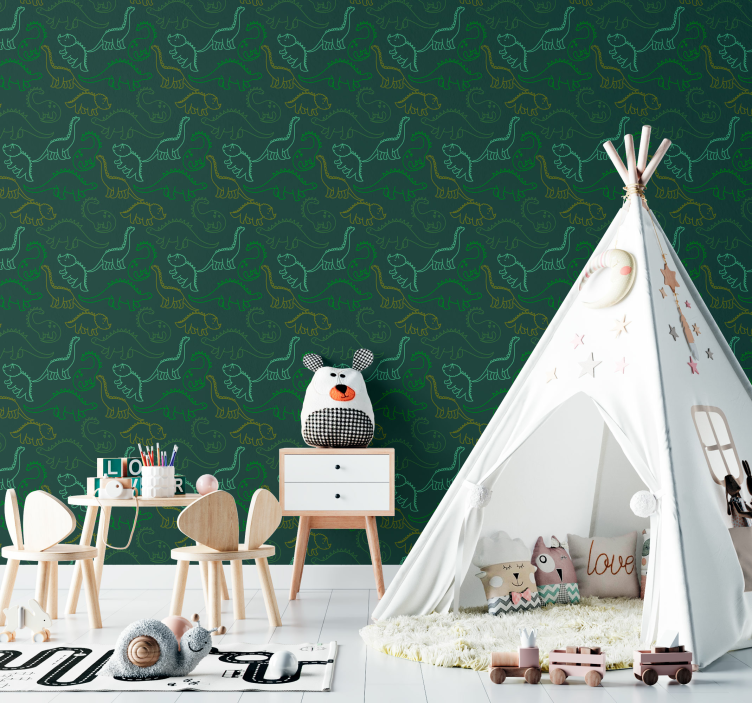 Dinosaur Doodles dinosaurs wallpaper - TenStickers