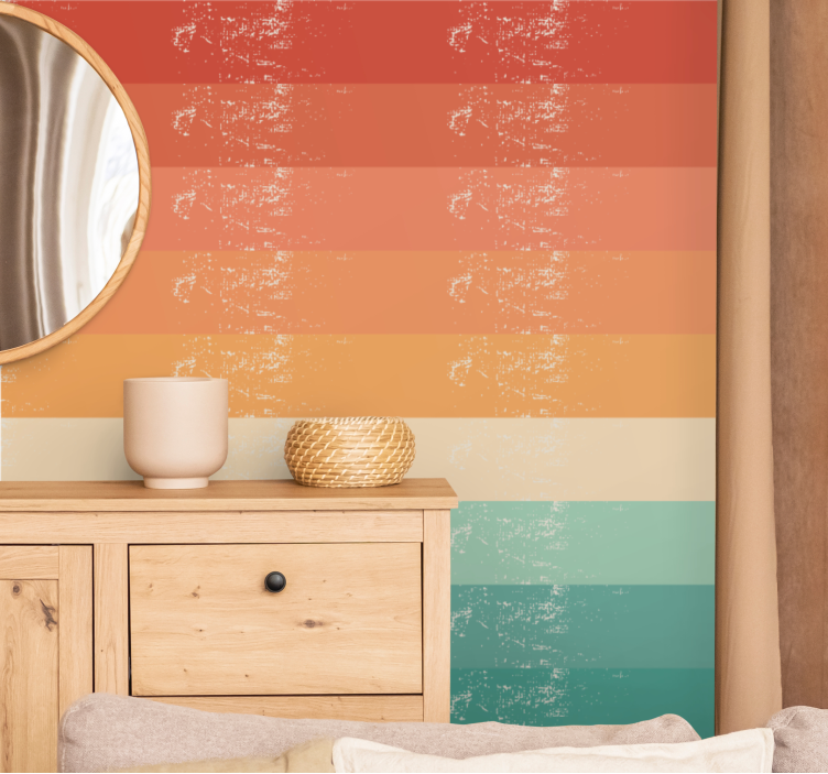 Distressed Stripe Pattern wallpaper horizontal stripes - TenStickers