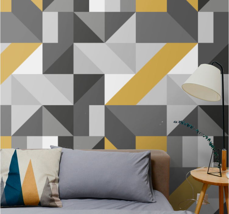 Dynamic gray pattern wallpaper geometric - TenStickers