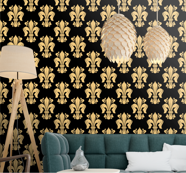 Elegant Fleur-de-lis baroque wallpaper - TenStickers