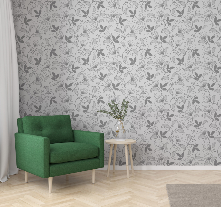 Elegant Floral Print floral wallpaper - TenStickers