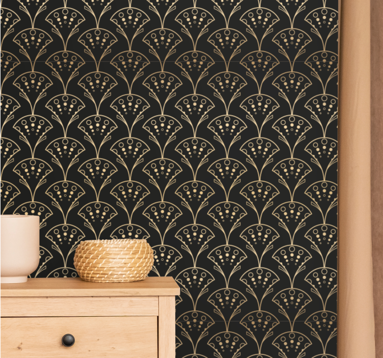 Elegant golden shapes contemporary wallpaper - TenStickers