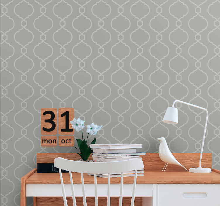 Elegant Linework Shapes ornamental wallpaper - TenStickers