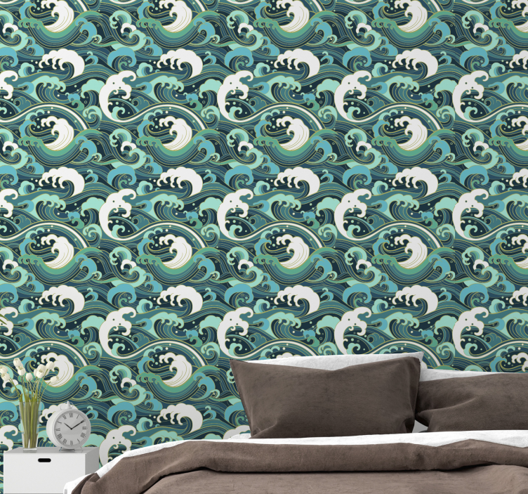 Elegant Ocean Waves nature wallpaper - TenStickers