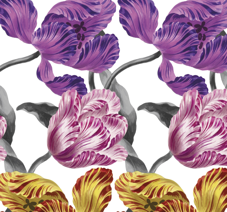 Elegant Tulips flowers wallpaper - TenStickers