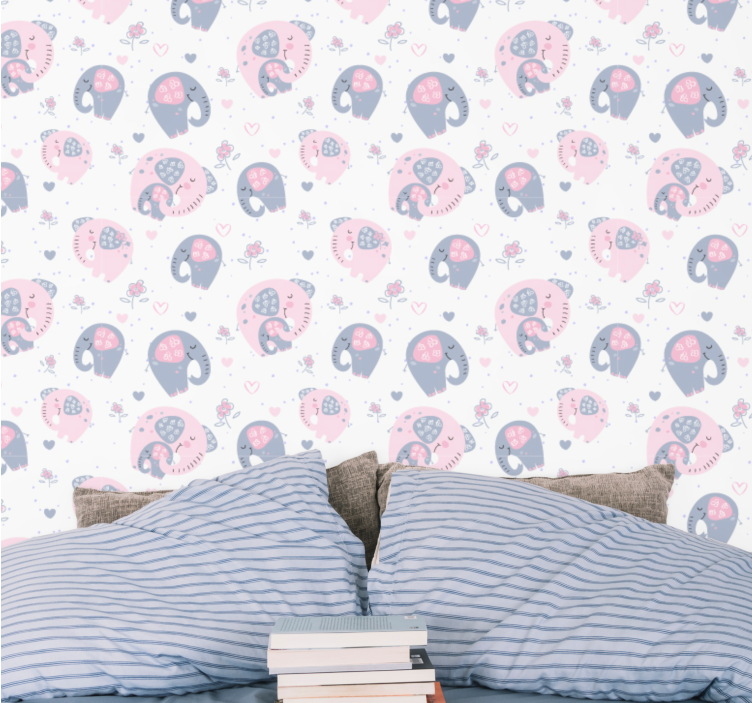 Elephant Balloon Patterns wallpaper childrens room - TenStickers