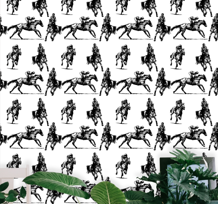 Equestrian Motif animals wallpaper - TenStickers