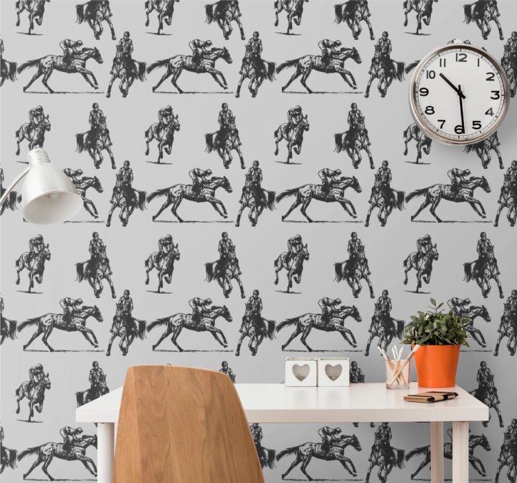 Equestrian Sketch animals wallpaper - TenStickers