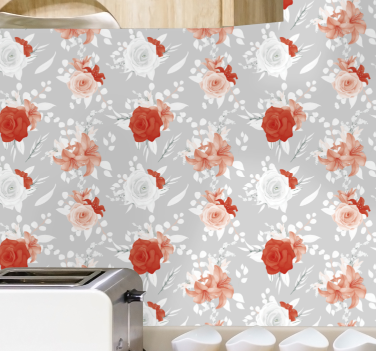 Floral Arrangement Design flowers wallpaper - TenStickers