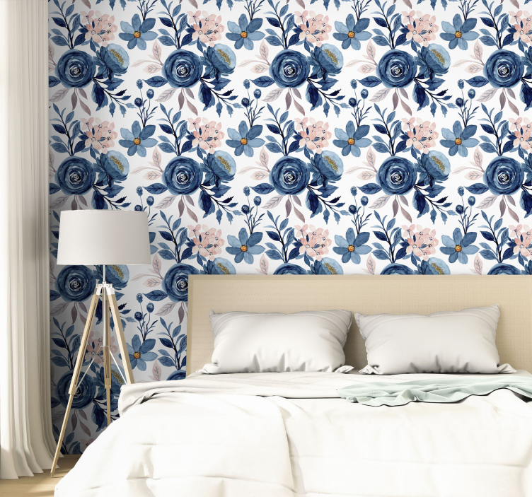 Floral Bedroom Elegance flowers wallpaper - TenStickers