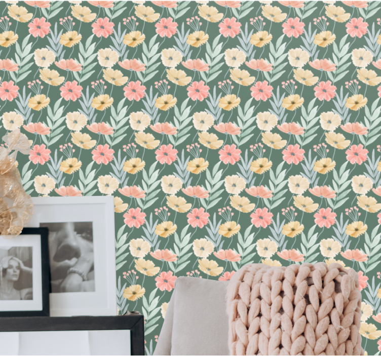 Floral Blossom Print flowers wallpaper - TenStickers