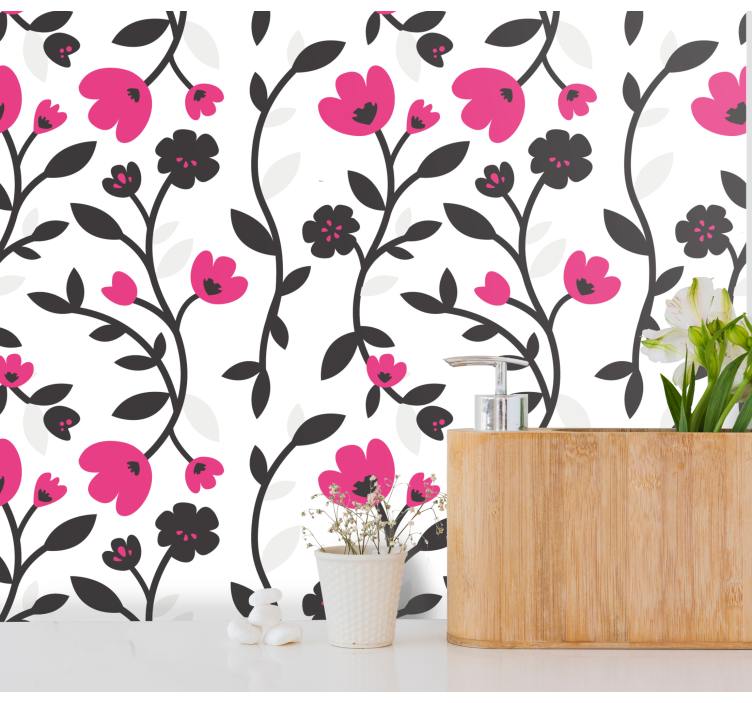 Floral Blossoms Pattern flowers wallpaper - TenStickers