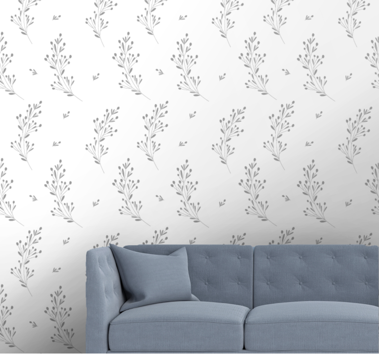 Beige floral elegance flowers wallpaper - TenStickers