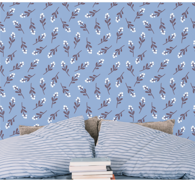 Floral Branches Motif flowers wallpaper - TenStickers