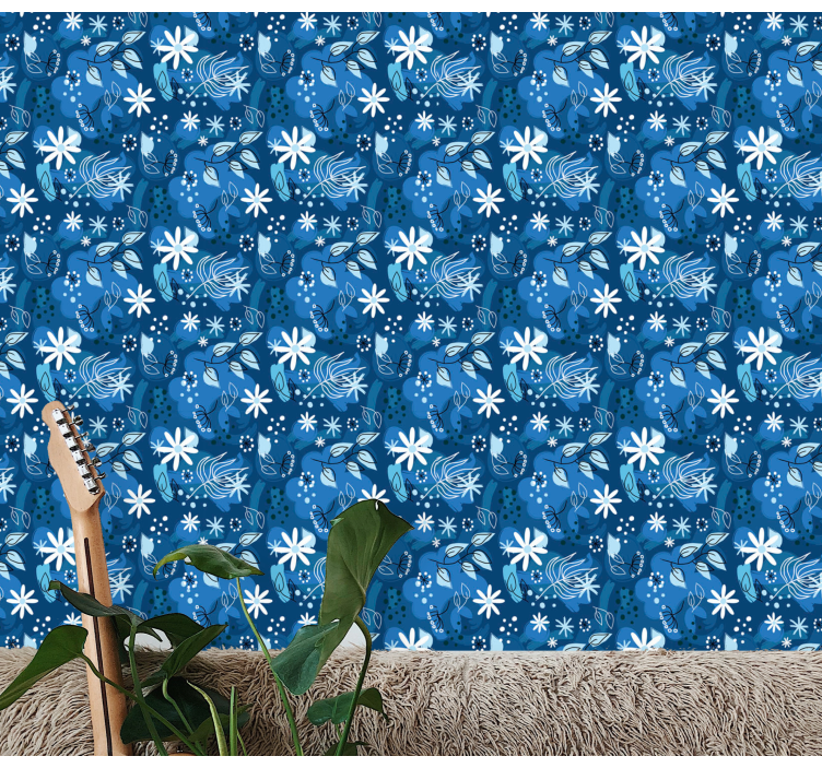 Floral Fauna Motif art wallpaper - TenStickers