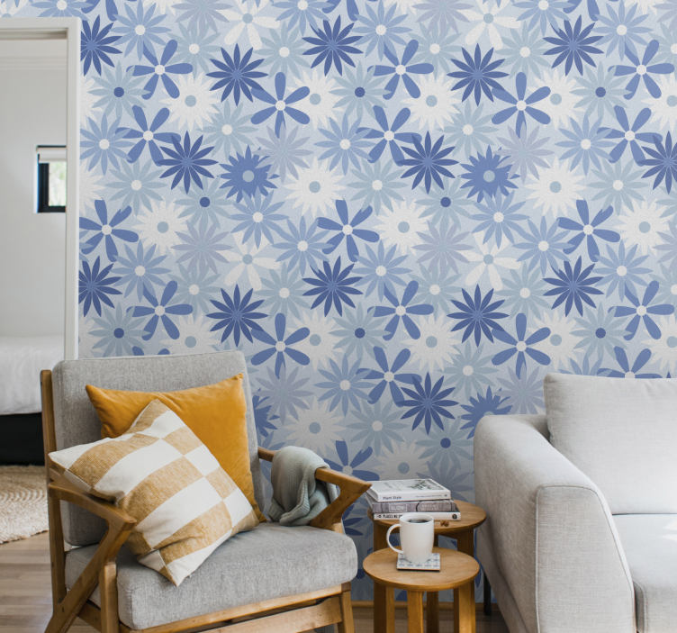 Floral Geometric Fusion floral wallpaper - TenStickers