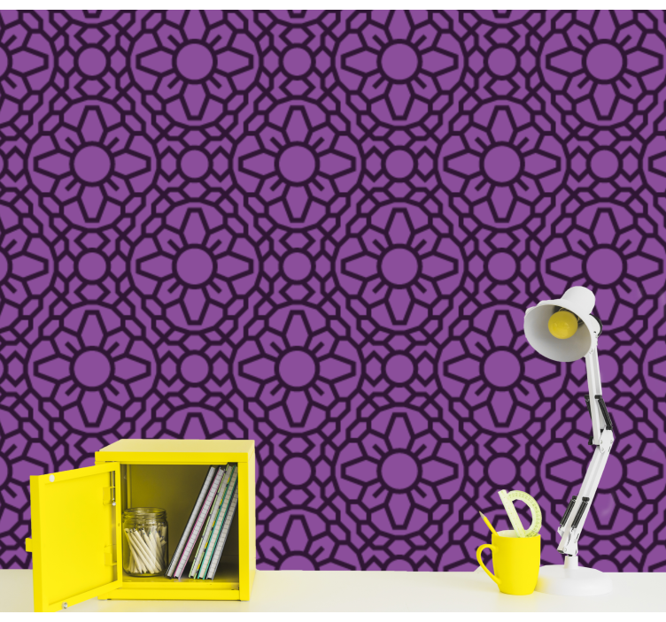 Floral Geometric Pattern floral wallpaper - TenStickers