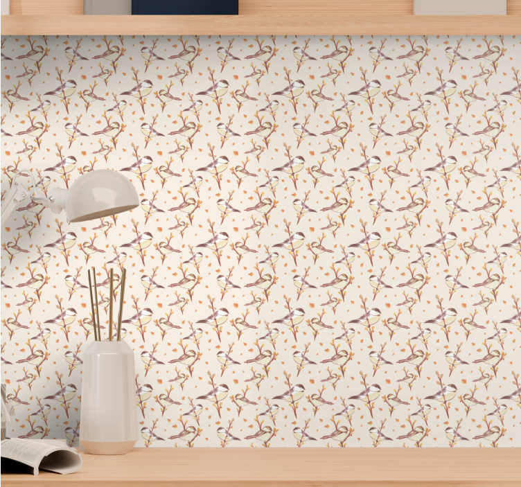 Floral Grace Motif flowers wallpaper - TenStickers