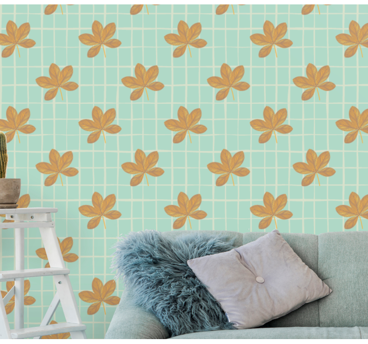 Floral Grid Pattern flowers wallpaper - TenStickers