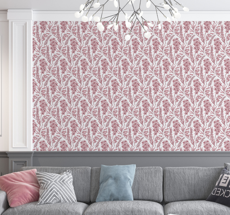 Floral Lavender Pattern flowers wallpaper - TenStickers