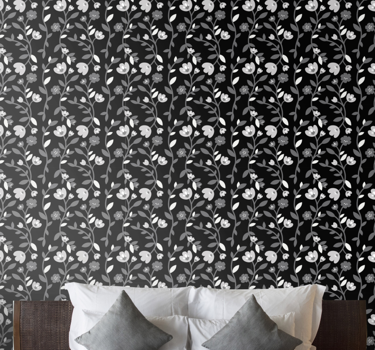 Floral Motif flowers wallpaper - TenStickers
