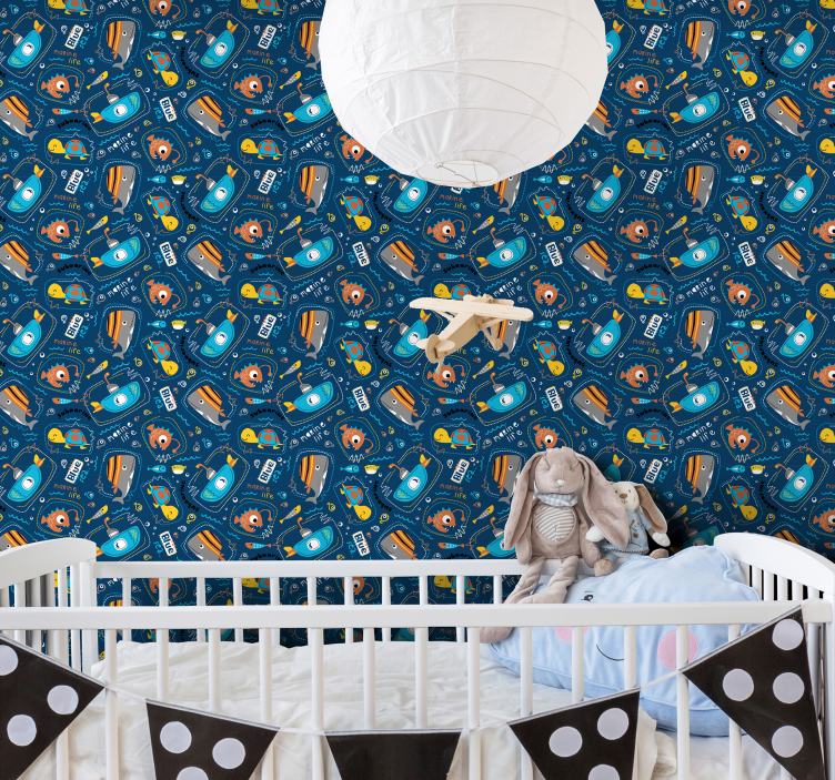 Fun Underwater Adventure fishes wallpaper - TenStickers