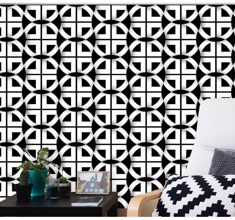 Geometric Circle Mesh wallpaper geometric - TenStickers