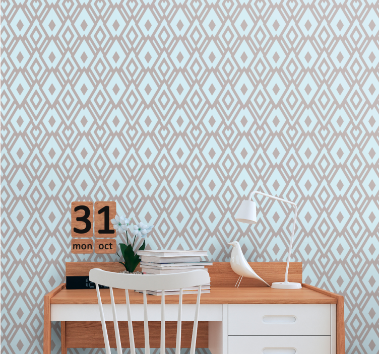 Geometric Diamond Motif wallpaper geometric - TenStickers