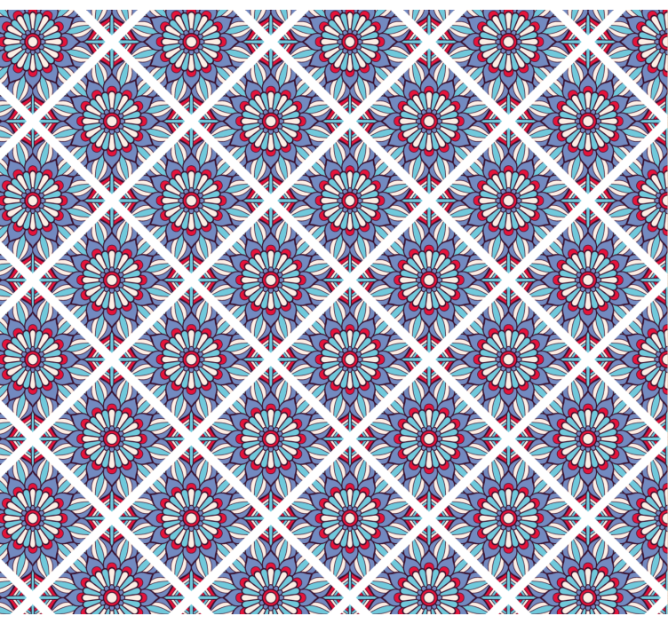 Geometric Floral Elegance floral wallpaper - TenStickers