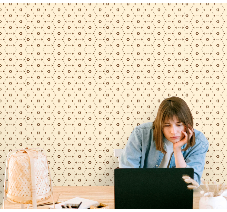 Geometric Flower Accents floral wallpaper - TenStickers