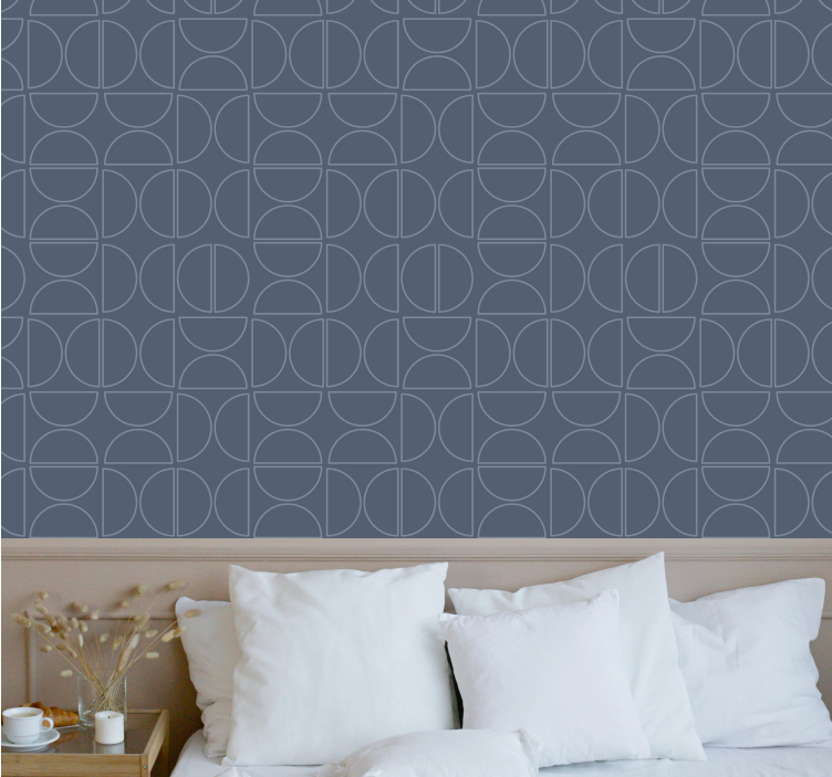 Geometric Gray Pattern contemporary wallpaper - TenStickers