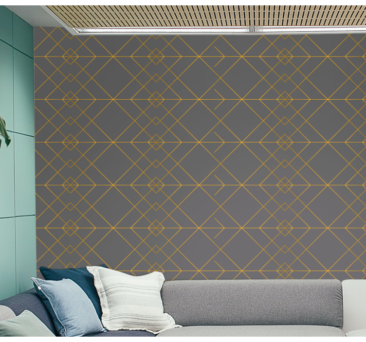 Geometric Grid Pattern wallpaper geometric - TenStickers