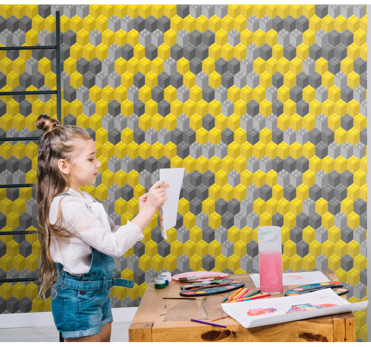Geometric Honeycomb wallpaper geometric - TenStickers