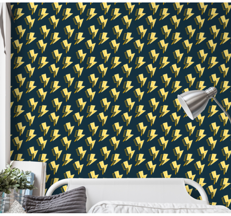 Geometric Lightning 3 d wall paper - TenStickers