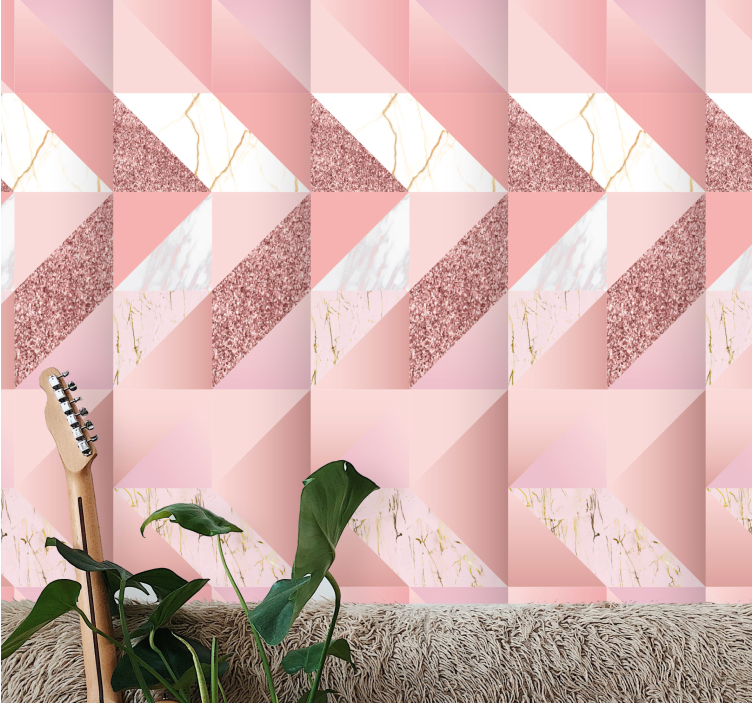 Matte pink texture marble effect wallpaper - TenStickers