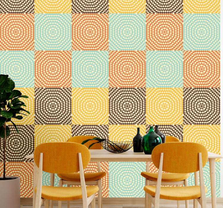 Geometric Spiral Squares wallpaper geometric - TenStickers