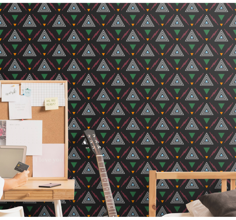 Geometric Triad Harmony wallpaper geometric - TenStickers