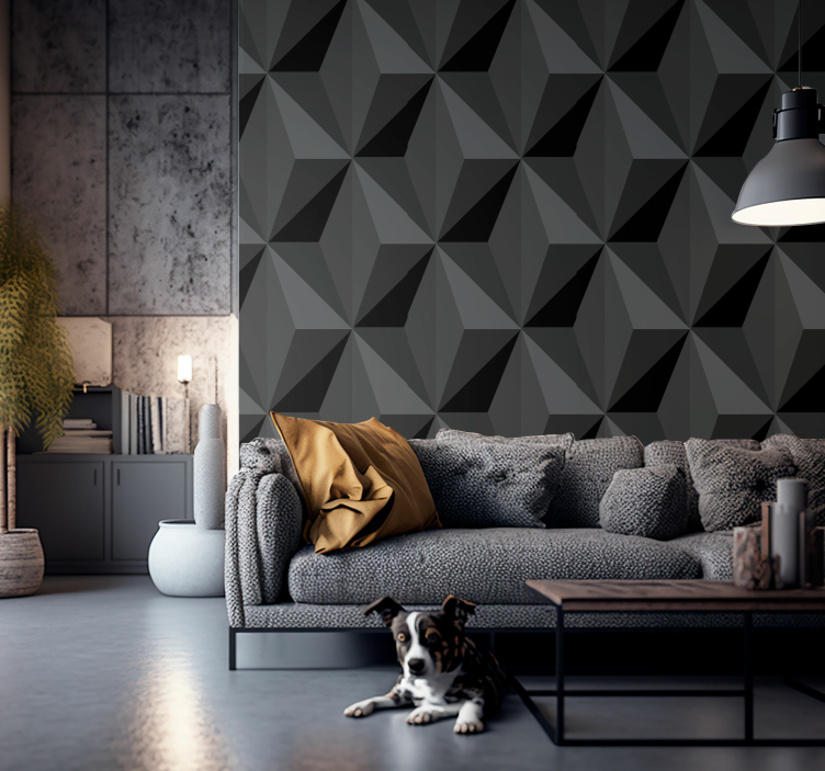 geometrical triangles 3D Triangle wallpaper - TenStickers
