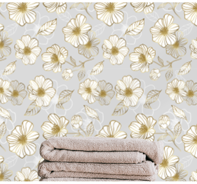 Gold Floral Pattern floral wallpaper - TenStickers