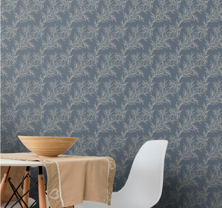 Graceful Leaf Pattern leaves wallpaper - TenStickers