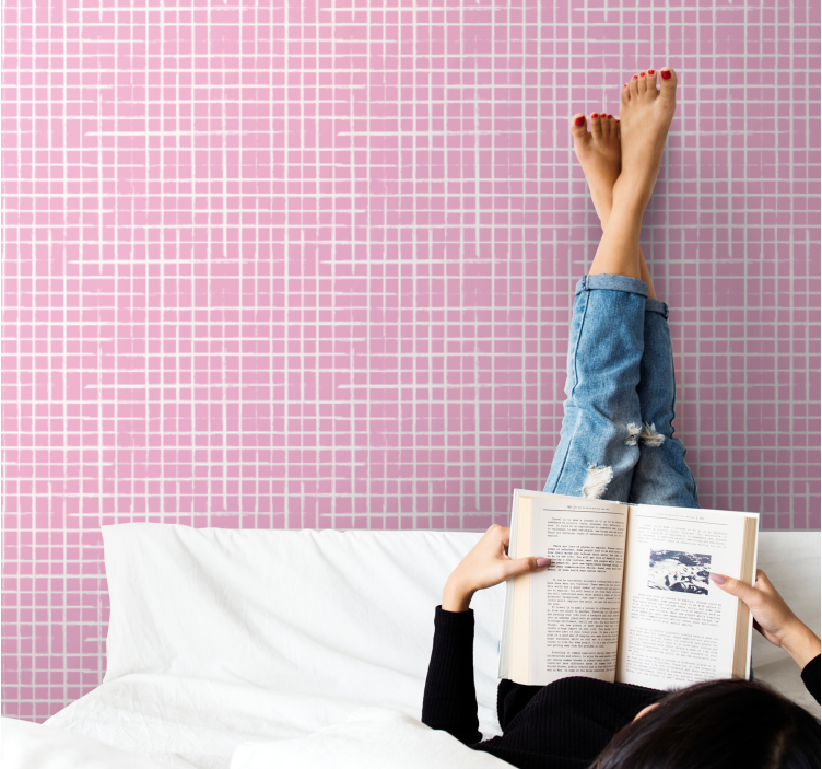 Grid Pattern Ambience wallpaper squares - TenStickers