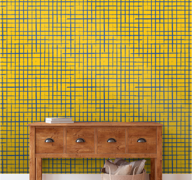 Grid Pattern Design wallpaper geometric - TenStickers