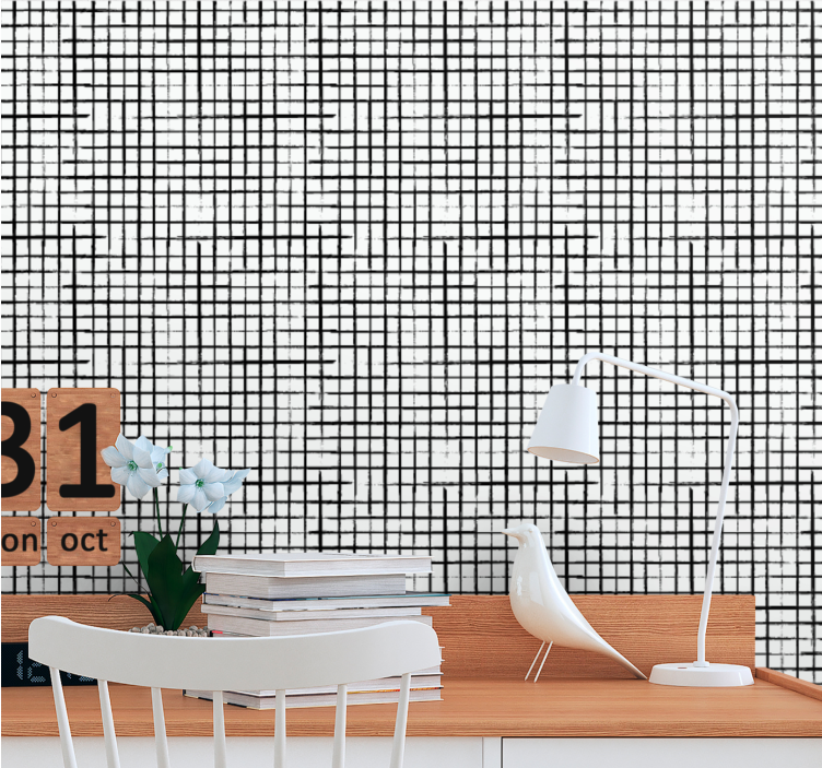 Grid Pattern wallpaper geometric - TenStickers