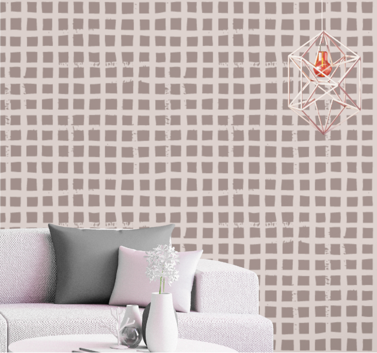 Grid Square Detail textured wallpaper - TenStickers