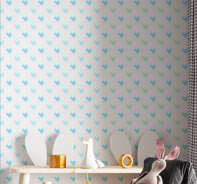 Heart Motif Pattern wallpaper childrens room - TenStickers